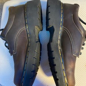 brown leather platform Dr Marten’s